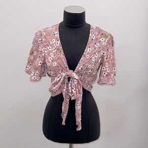 Cropped Floral Blouse